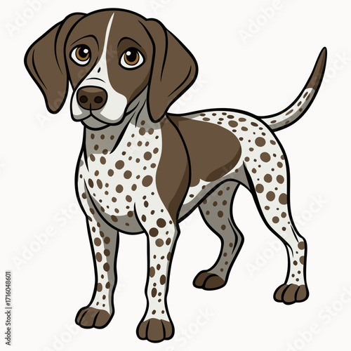 Dog vector , dog design, dog logo, dog icon, dog concept, dog template, dog topics. dog art, dog cartoon. Vintage Style German Shorthaired Pointer Dog Illustration – Hand-Drawn Hunting Dog Portrait.