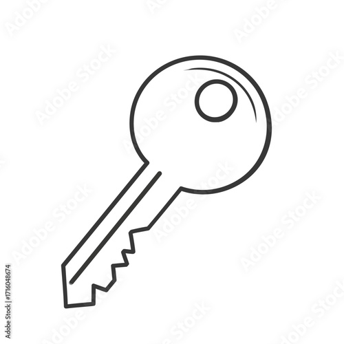 Simple Outline Drawing of a Key - Unlocking Concepts and Possibilities