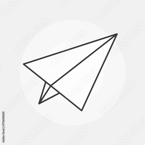 Minimalist Vector Icon of a Paper Airplane for Communication and Travel Concepts