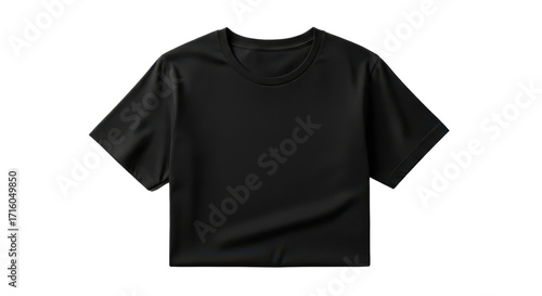 Black crop top for lifestyle apparel mock up isolated PNG with Transparent Background