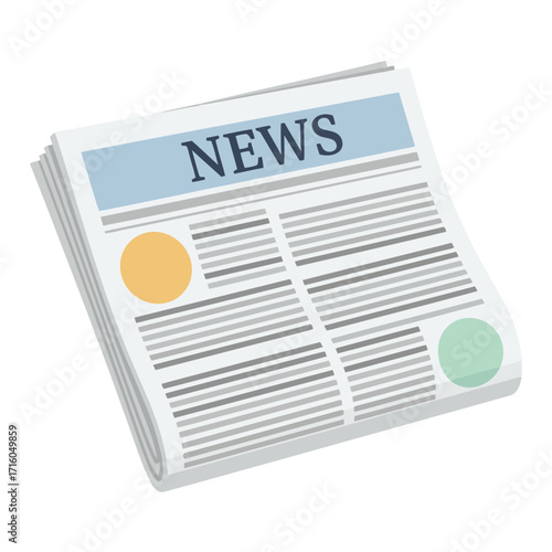 Vector illustration of illustration of a newspaper with the word news on top, vector illustration of