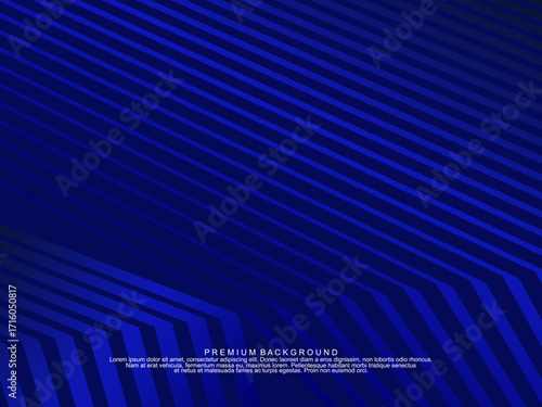 Premium background design with diagonal dark blue stripes pattern. Vector horizontal template for digital lux business banner, contemporary formal invitation, luxury voucher, prestigious gift certific
