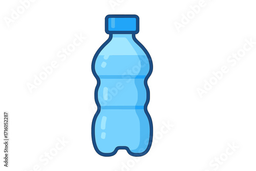 Plastic bottle with pure water vector icon. Simple flat cartoon graphic for hydration, health, and refreshment concepts. Mineral water beverage for a healthy lifestyle.