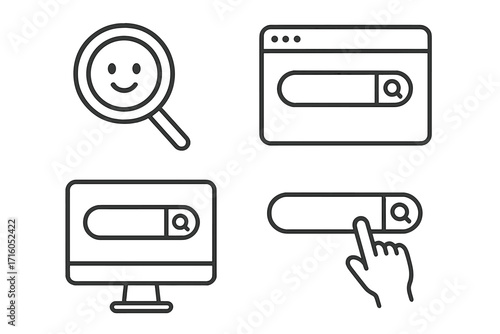 Reputation management doodle concept. Online PR and brand building. Customer feedback and five star rating review. Trust and credibility. Business crisis management vector icon set.