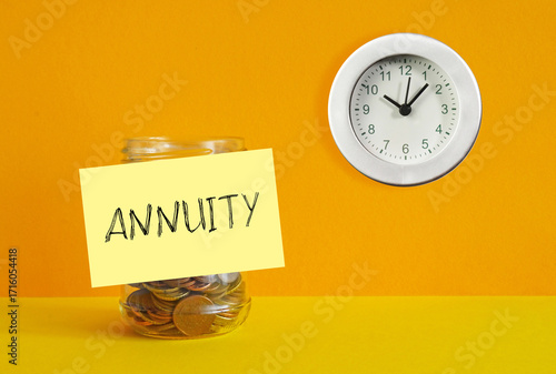 Quadro su tela Annuity is shown on the conceptual photo as business concept