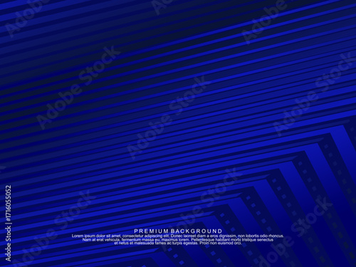 Premium background design with diagonal dark blue stripes pattern. Vector horizontal template for digital lux business banner, contemporary formal invitation, luxury voucher, prestigious gift certific