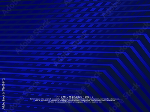 Premium background design with diagonal dark blue stripes pattern. Vector horizontal template for digital lux business banner, contemporary formal invitation, luxury voucher, prestigious gift certific