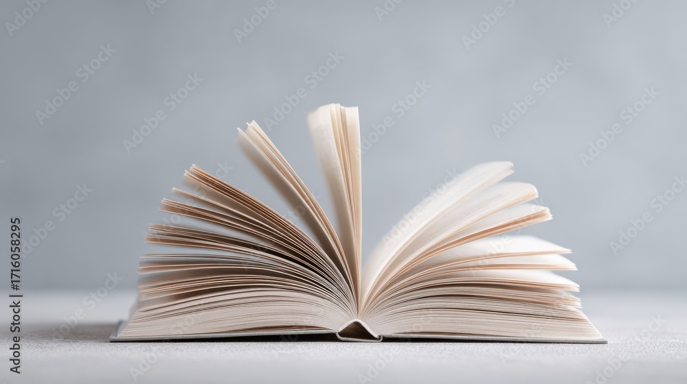 Fototapeta premium A book is open to a page with a white background