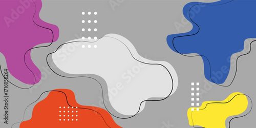 modern premium colorful liquid abstract background with solid blue and orange soft color on background.