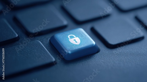 A blue keypad with a lock symbol on it