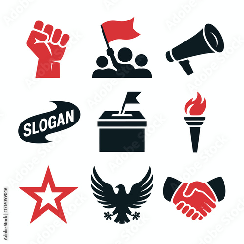 Activist & Protest Icon Collection  Bold Visuals for Political Messaging & Movements
