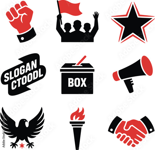 Protest & Voting Icons Pack  Bold Vector Symbols for Activism, Democracy & Campaign Design