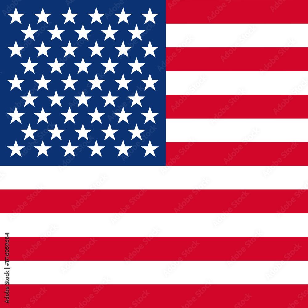 Fototapeta premium Flag of USA - square variant