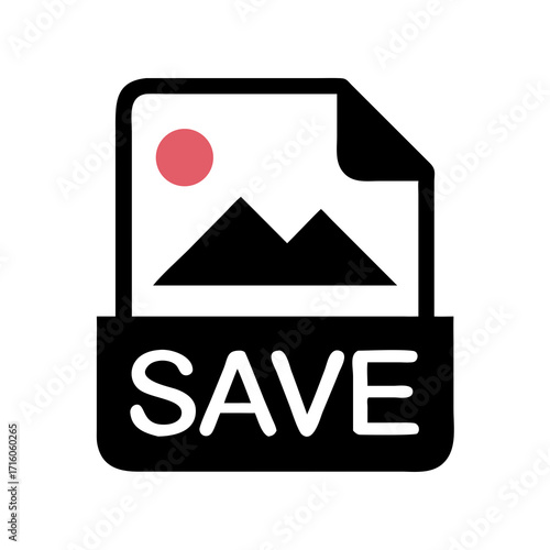 vector illustration of a icon with a letter save download icon on a white background