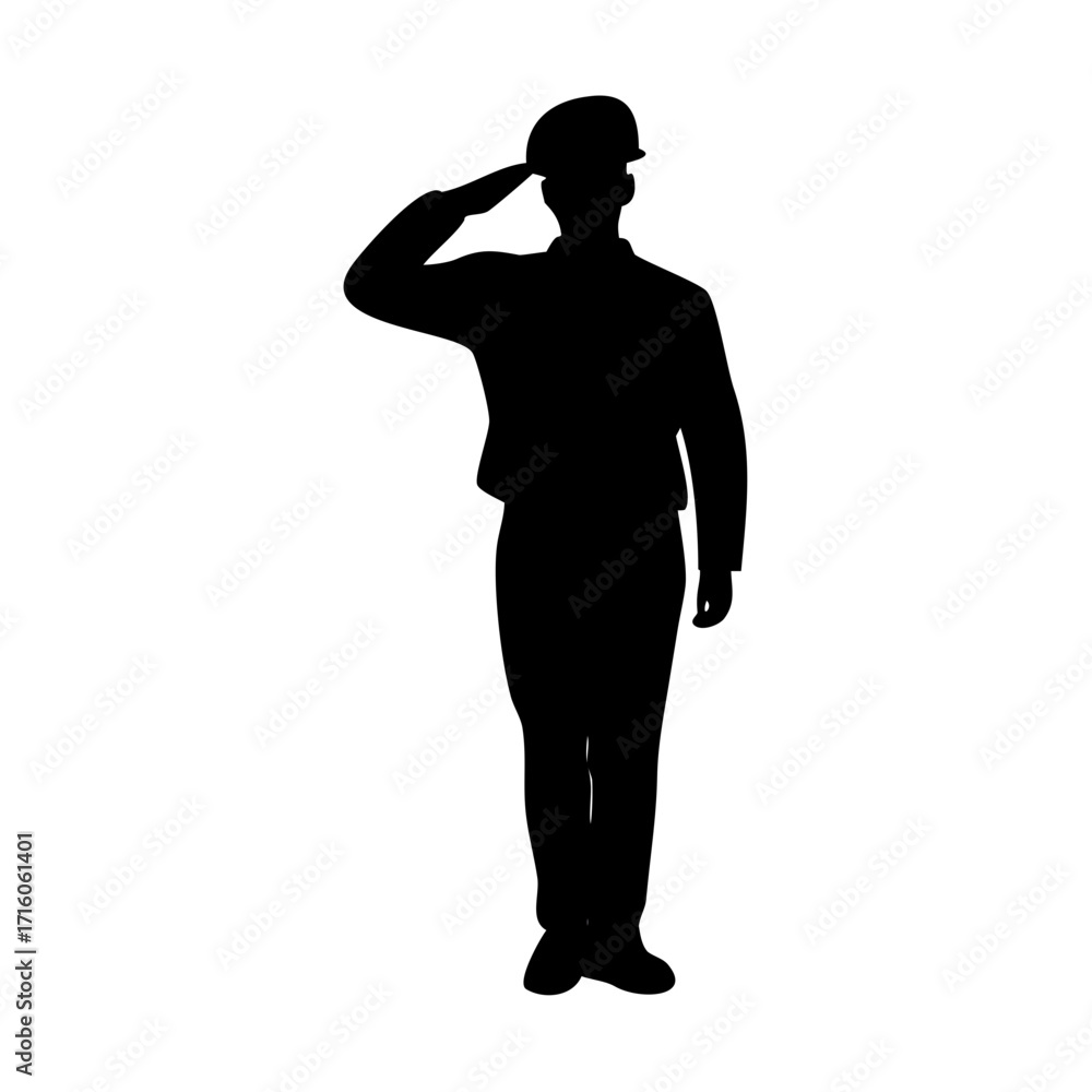 Obraz premium Soldier Silhouette Vector Icon