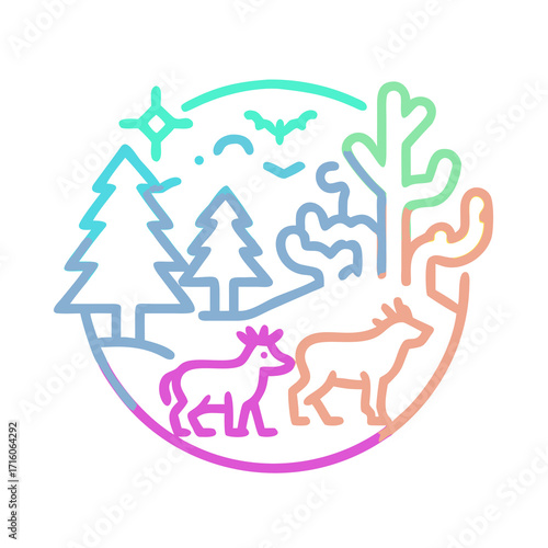 reindeer and christmas tree
