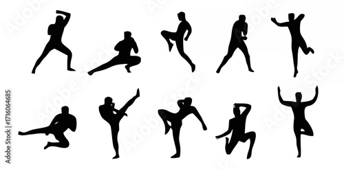 Set of Muay Thai character in...