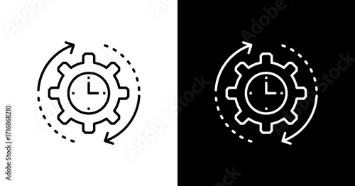 Efficiency White Icon Set Design