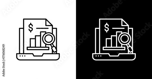 Analytics White Icon Set Design