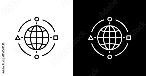 Global White Icon Set Design