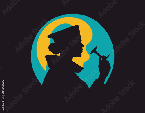 artist silhouette design is drawing for design material