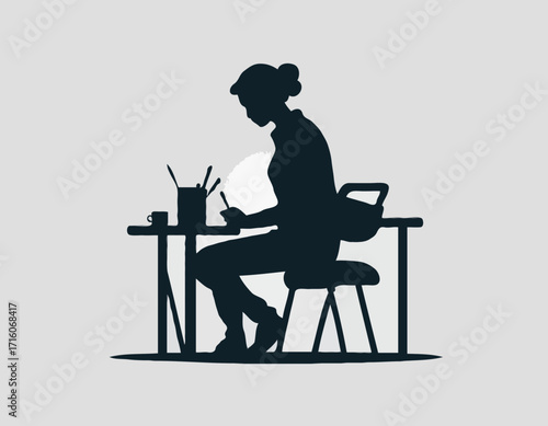 artist silhouette design is drawing for design material