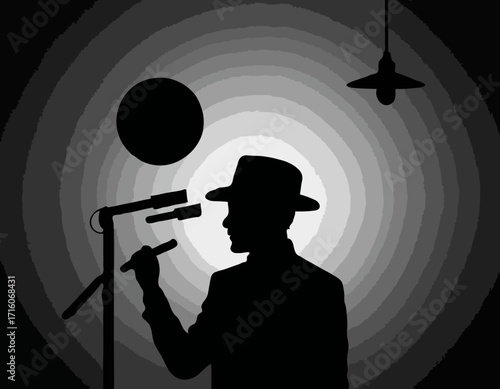 artist silhouette design is drawing for design material