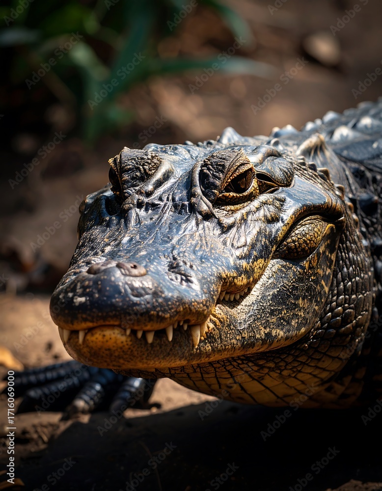 Obraz premium Close-up of an alligator's head