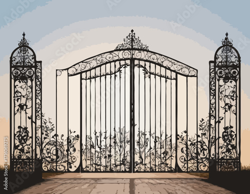 iron gates silhouette