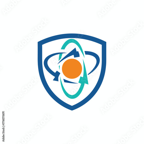 atomic energy nuclear radioactive vector logo
