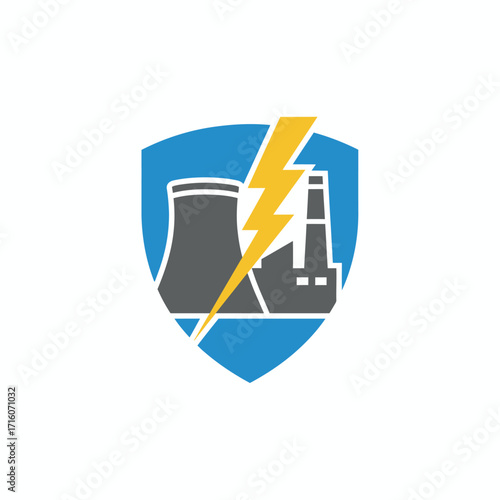 atomic energy nuclear radioactive vector logo