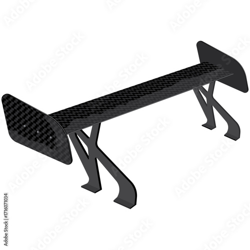 car spoiler, Carbon fibers spoiler vector.