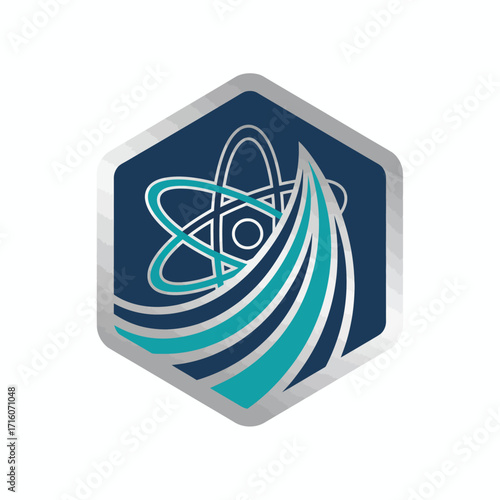 atomic energy nuclear radioactive vector logo