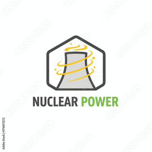 atomic energy nuclear radioactive vector logo