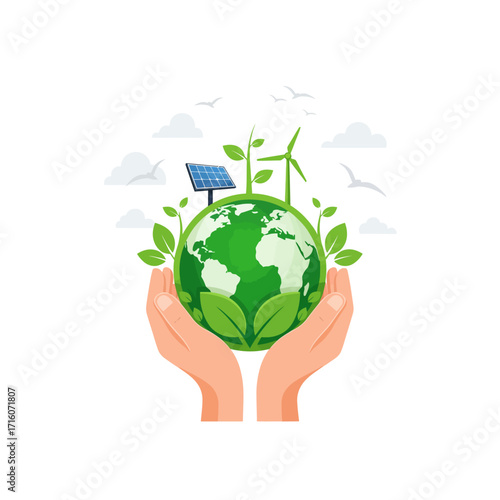 vector logo protect earth  go green