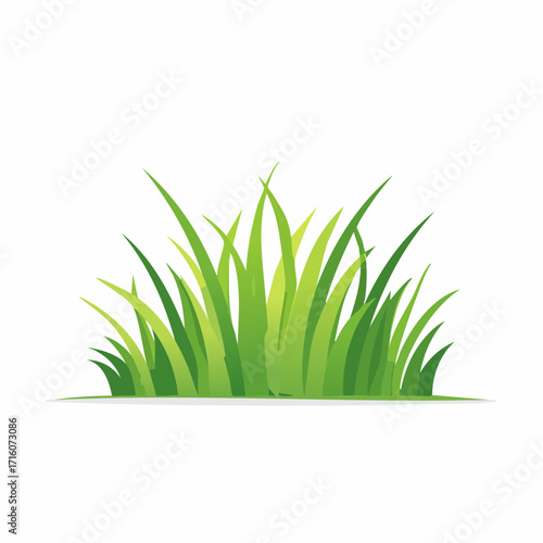 A vibrant vector illustration of a cluster of green grass blades, neatly arranged.