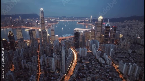 Futuristic Skyscrapers by the Arabian Gulf – Aerial Modern Middle East Skyline