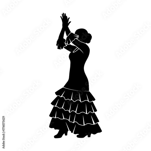 Passionate flamenco dancer silhouette, celebrating Spanish tradition beautifully