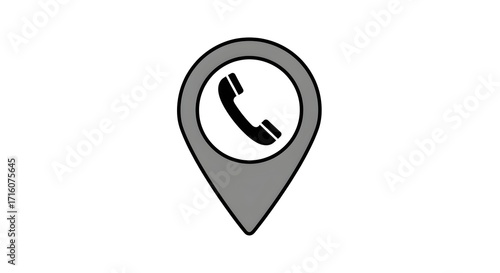 Instantly connect with our location pin featuring a modern phone icon, perfect for service providers, businesses, and communication apps seeking clear contact points.
