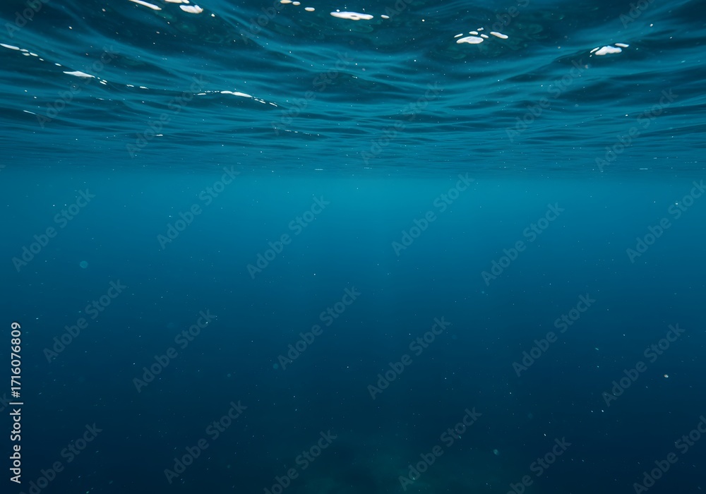 Obraz premium An Underwater Serenity: Exploring the depths of the ocean's tranquility, evoking a sense of calm, and inviting viewers to experience the vastness.