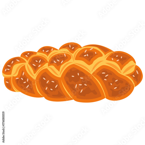 hefezopf, Braided flour loaf, Easter breakfast.