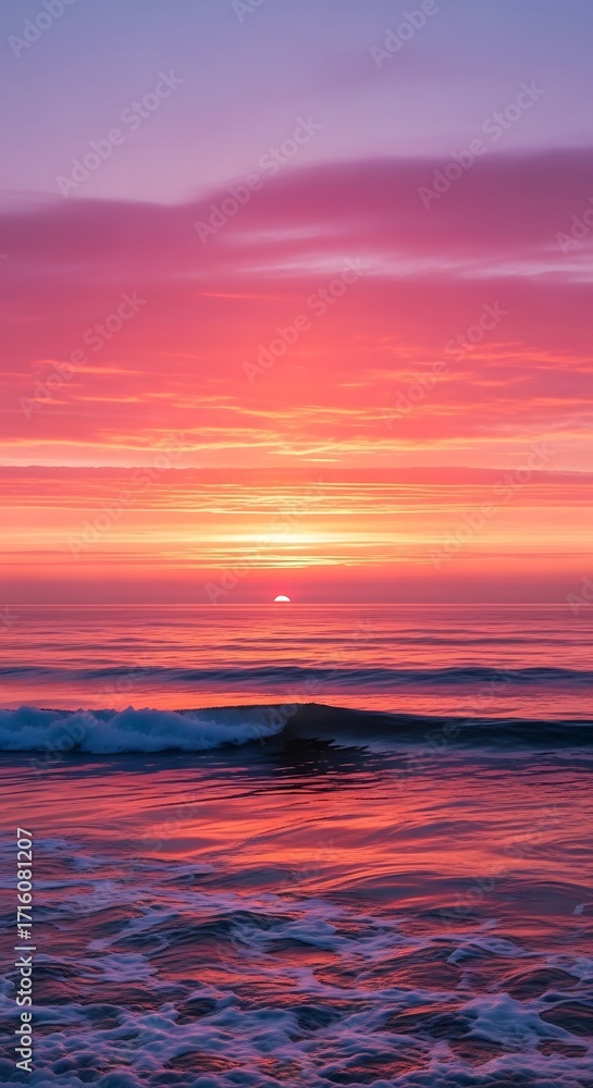Fototapeta premium Vibrant Sunset Over the Ocean.