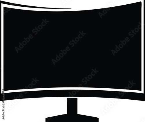 Modern curved display screen icon for digital entertainment and technology presentations vector
