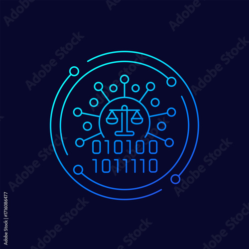 AI ethics icon in linear design