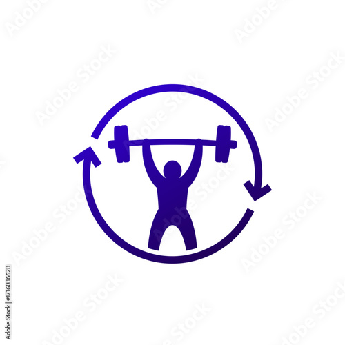 Circuit training icon with an athlete