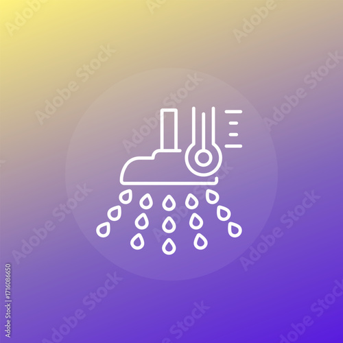 hot shower icon, line vector design