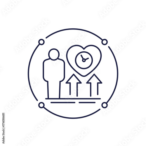 increase lifespan icon in line design