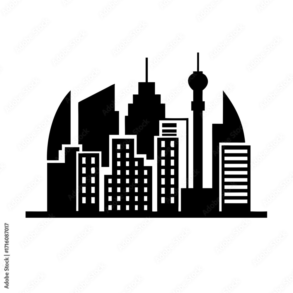 Obraz premium City Skyline Silhouette Vector