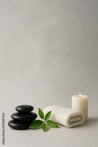 spa still life with candles and bamboo