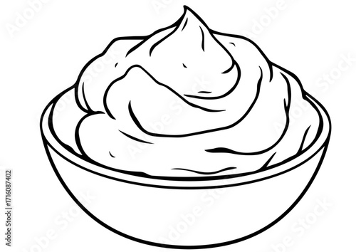Creamy mashed potatoes in a bowl for thanksgiving day  